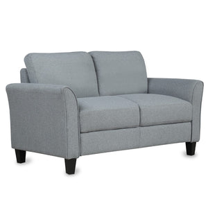 HomeRoots 54" Compact Gray Sofa with Stain-Resistant Fabric & Black Legs - Perfect for Small Spaces & Cozy Seating 601956