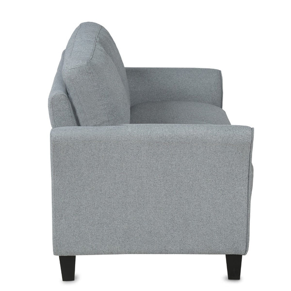 HomeRoots 54" Compact Gray Sofa with Stain-Resistant Fabric & Black Legs - Perfect for Small Spaces & Cozy Seating 601956