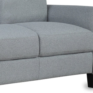 HomeRoots 54" Compact Gray Sofa with Stain-Resistant Fabric & Black Legs - Perfect for Small Spaces & Cozy Seating 601956