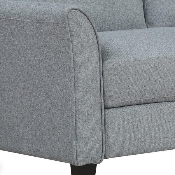 HomeRoots 54" Compact Gray Sofa with Stain-Resistant Fabric & Black Legs - Perfect for Small Spaces & Cozy Seating 601956