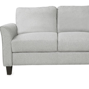 HomeRoots 54" Contemporary Light-Gray Sofa with Sturdy Black Legs – Perfect for Small Spaces and Cozy Living! 601957