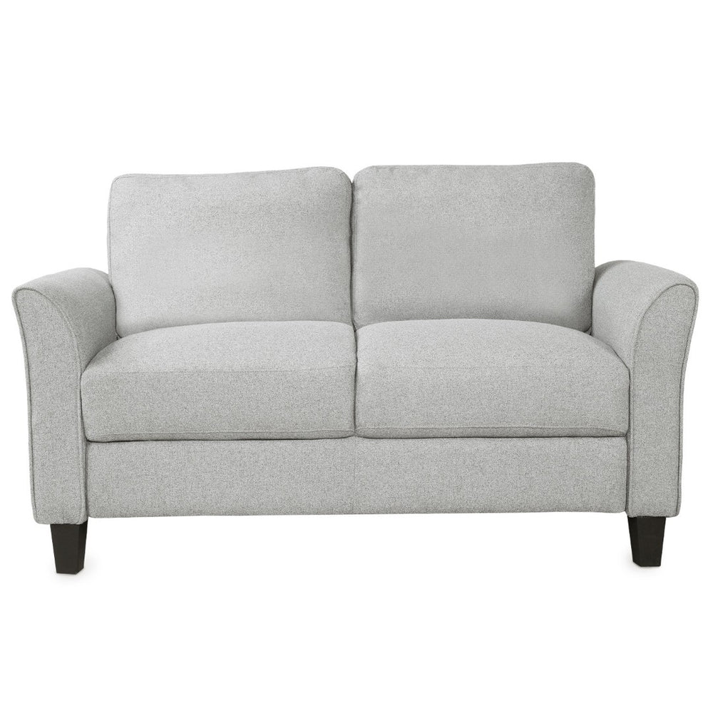 HomeRoots 54" Contemporary Light-Gray Sofa with Sturdy Black Legs – Perfect for Small Spaces and Cozy Living! 601957