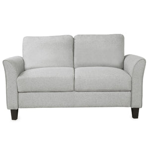 HomeRoots 54" Contemporary Light-Gray Sofa with Sturdy Black Legs – Perfect for Small Spaces and Cozy Living! 601957