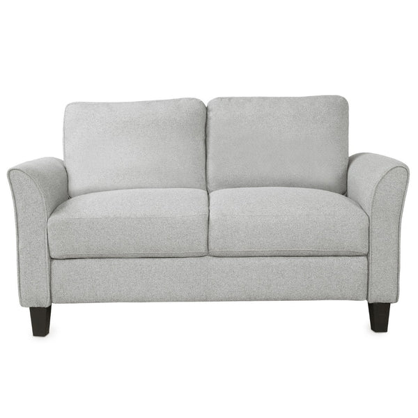 HomeRoots 54" Contemporary Light-Gray Sofa with Sturdy Black Legs – Perfect for Small Spaces and Cozy Living! 601957