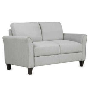 HomeRoots 54" Contemporary Light-Gray Sofa with Sturdy Black Legs – Perfect for Small Spaces and Cozy Living! 601957