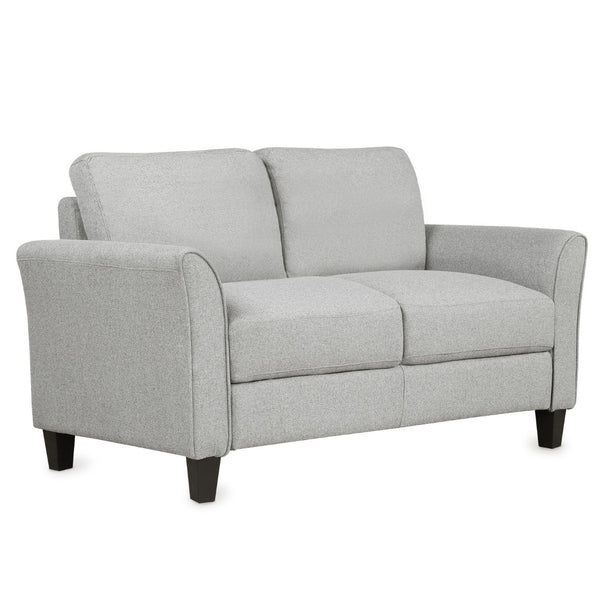 HomeRoots 54" Contemporary Light-Gray Sofa with Sturdy Black Legs – Perfect for Small Spaces and Cozy Living! 601957