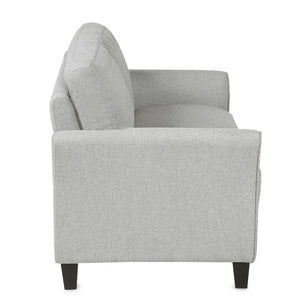 HomeRoots 54" Contemporary Light-Gray Sofa with Sturdy Black Legs – Perfect for Small Spaces and Cozy Living! 601957