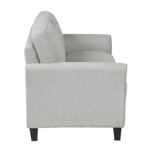 HomeRoots 54" Contemporary Light-Gray Sofa with Sturdy Black Legs – Perfect for Small Spaces and Cozy Living! 601957