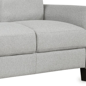 HomeRoots 54" Contemporary Light-Gray Sofa with Sturdy Black Legs – Perfect for Small Spaces and Cozy Living! 601957
