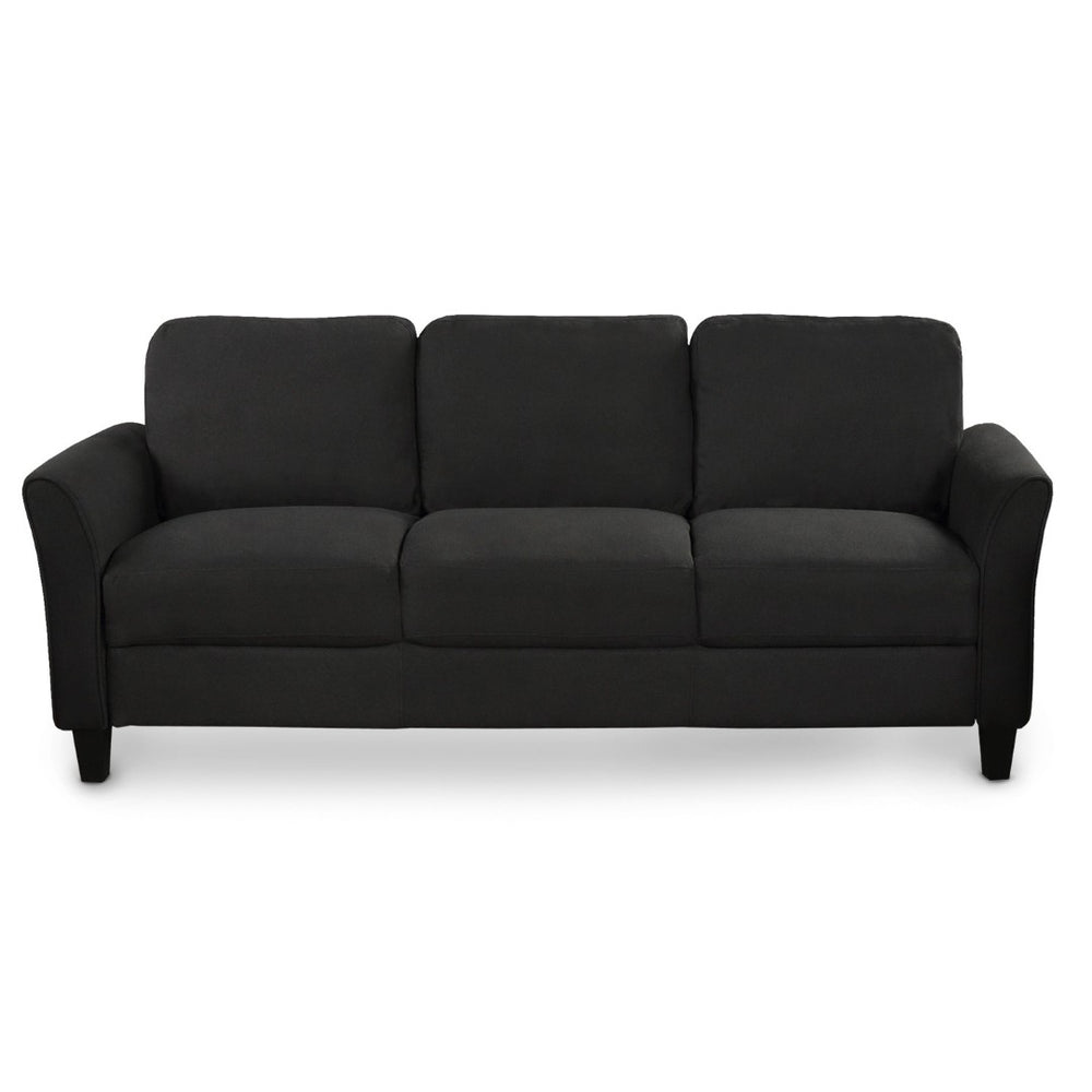 HomeRoots 76" Modern Sofa with Black Legs - Comfortable Seating for 3, Stain-Resistant Fabric & Stylish Design 601958