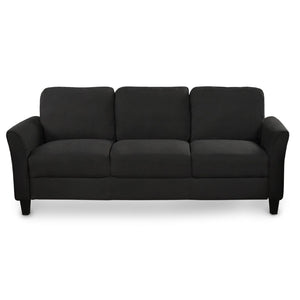 HomeRoots 76" Modern Sofa with Black Legs - Comfortable Seating for 3, Stain-Resistant Fabric & Stylish Design 601958