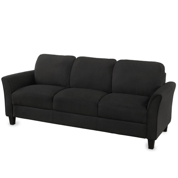 HomeRoots 76" Modern Sofa with Black Legs - Comfortable Seating for 3, Stain-Resistant Fabric & Stylish Design 601958