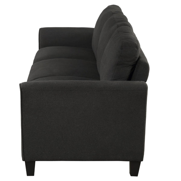 HomeRoots 76" Modern Sofa with Black Legs - Comfortable Seating for 3, Stain-Resistant Fabric & Stylish Design 601958