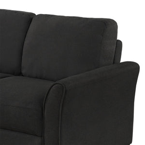 HomeRoots 76" Modern Sofa with Black Legs - Comfortable Seating for 3, Stain-Resistant Fabric & Stylish Design 601958