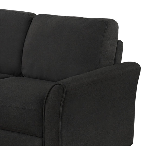 HomeRoots 76" Modern Sofa with Black Legs - Comfortable Seating for 3, Stain-Resistant Fabric & Stylish Design 601958