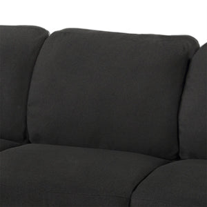 HomeRoots 76" Modern Sofa with Black Legs - Comfortable Seating for 3, Stain-Resistant Fabric & Stylish Design 601958