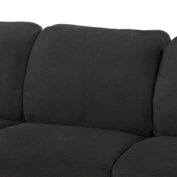 HomeRoots 76" Modern Sofa with Black Legs - Comfortable Seating for 3, Stain-Resistant Fabric & Stylish Design 601958