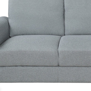 HomeRoots 76" Sleek Gray Sofa with Black Legs – Modern, Stain-Resistant Upholstery for Stylish Comfort & Durability 601959