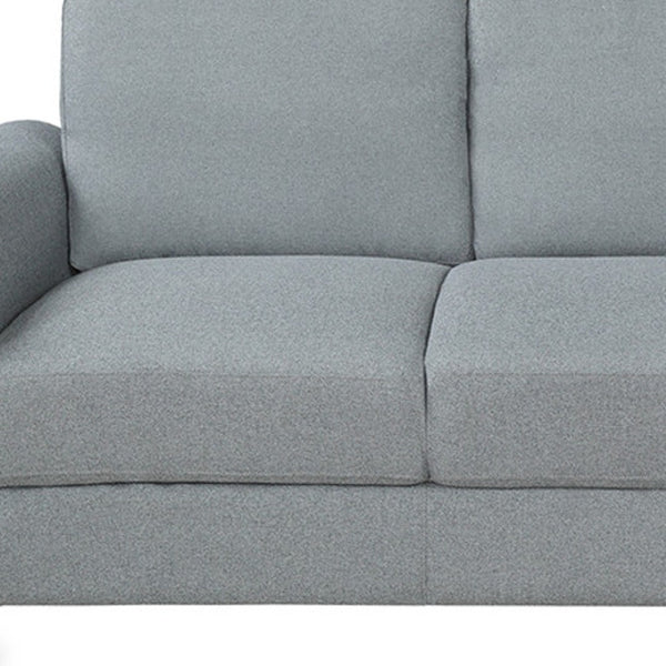 HomeRoots 76" Sleek Gray Sofa with Black Legs – Modern, Stain-Resistant Upholstery for Stylish Comfort & Durability 601959
