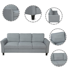HomeRoots 76" Sleek Gray Sofa with Black Legs – Modern, Stain-Resistant Upholstery for Stylish Comfort & Durability 601959