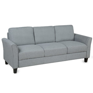 HomeRoots 76" Sleek Gray Sofa with Black Legs – Modern, Stain-Resistant Upholstery for Stylish Comfort & Durability 601959
