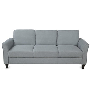HomeRoots 76" Sleek Gray Sofa with Black Legs – Modern, Stain-Resistant Upholstery for Stylish Comfort & Durability 601959