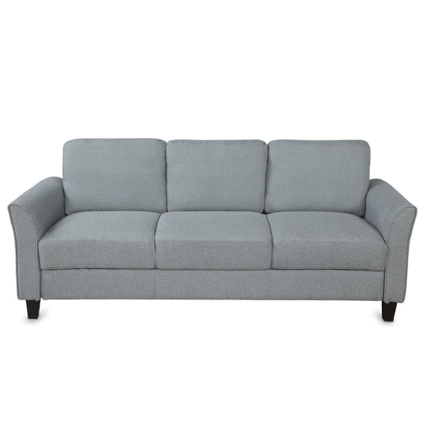HomeRoots 76" Sleek Gray Sofa with Black Legs – Modern, Stain-Resistant Upholstery for Stylish Comfort & Durability 601959