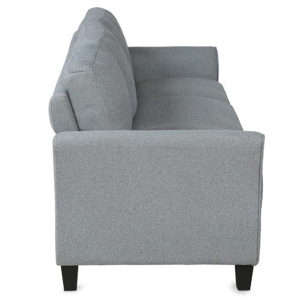 HomeRoots 76" Sleek Gray Sofa with Black Legs – Modern, Stain-Resistant Upholstery for Stylish Comfort & Durability 601959