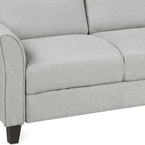 HomeRoots 76" Modern Sofa with Stain-Resistant Light Gray Upholstery & Sleek Black Legs for Stylish Comfort 601960