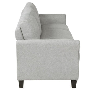HomeRoots 76" Modern Sofa with Stain-Resistant Light Gray Upholstery & Sleek Black Legs for Stylish Comfort 601960