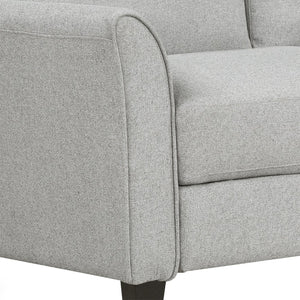 HomeRoots 76" Modern Sofa with Stain-Resistant Light Gray Upholstery & Sleek Black Legs for Stylish Comfort 601960