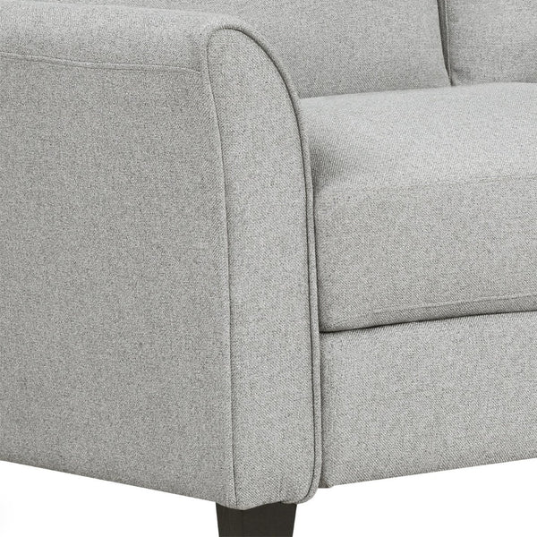 HomeRoots 76" Modern Sofa with Stain-Resistant Light Gray Upholstery & Sleek Black Legs for Stylish Comfort 601960