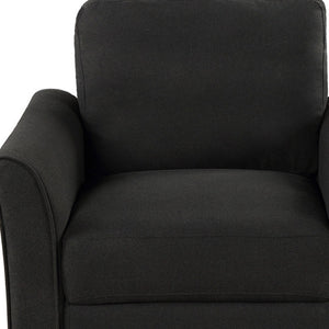 HomeRoots 31" Modern Sofa with Stain-Resistant Upholstery, Black Legs, and Compact Design for Small Spaces 601961