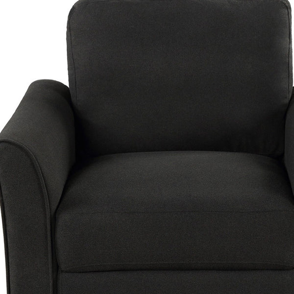 HomeRoots 31" Modern Sofa with Stain-Resistant Upholstery, Black Legs, and Compact Design for Small Spaces 601961
