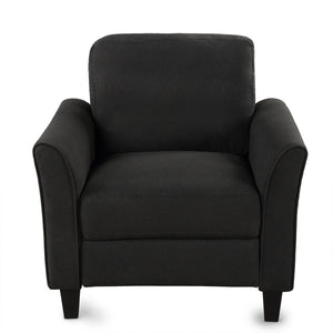 HomeRoots 31" Modern Sofa with Stain-Resistant Upholstery, Black Legs, and Compact Design for Small Spaces 601961