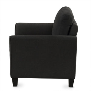 HomeRoots 31" Modern Sofa with Stain-Resistant Upholstery, Black Legs, and Compact Design for Small Spaces 601961