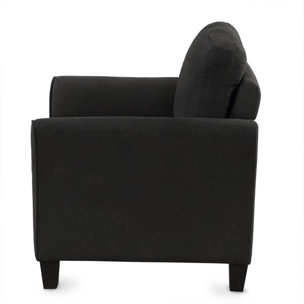 HomeRoots 31" Modern Sofa with Stain-Resistant Upholstery, Black Legs, and Compact Design for Small Spaces 601961
