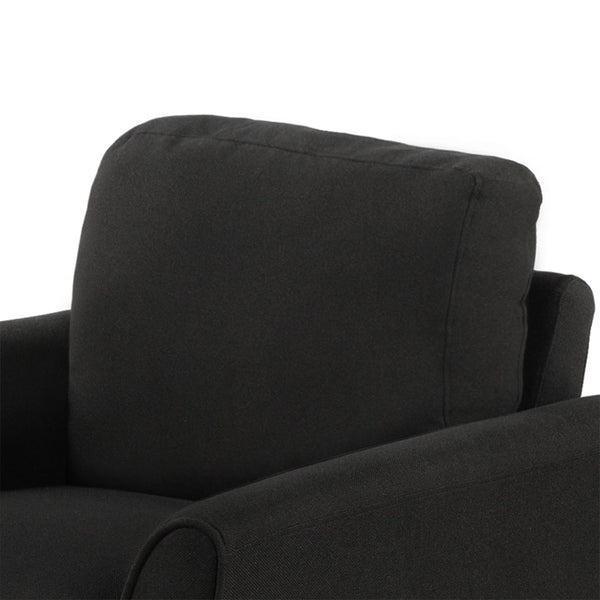 HomeRoots 31" Modern Sofa with Stain-Resistant Upholstery, Black Legs, and Compact Design for Small Spaces 601961