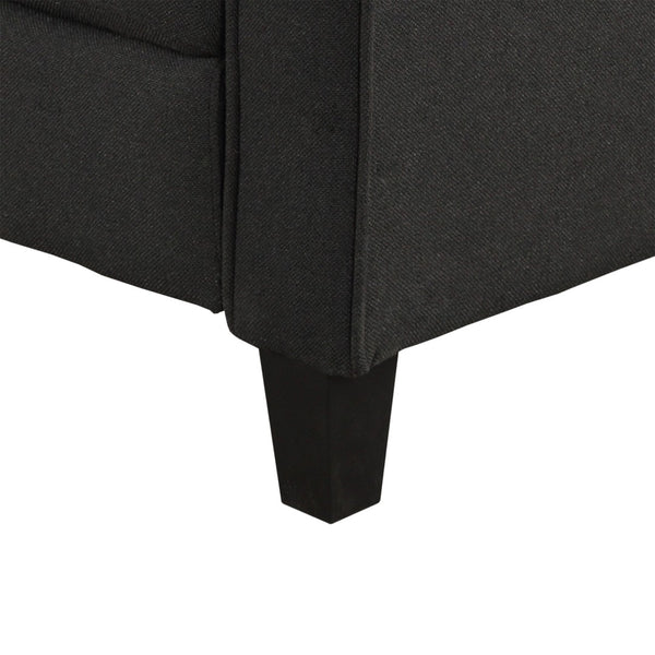HomeRoots 31" Modern Sofa with Stain-Resistant Upholstery, Black Legs, and Compact Design for Small Spaces 601961