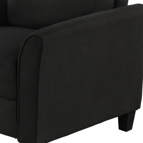 HomeRoots 31" Modern Sofa with Stain-Resistant Upholstery, Black Legs, and Compact Design for Small Spaces 601961