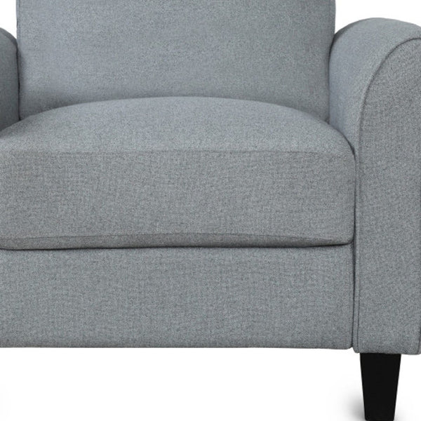 HomeRoots 31" Compact Contemporary Sofa in Gray Fabric with Black Legs - Perfect for Small Spaces & Comfort 601962