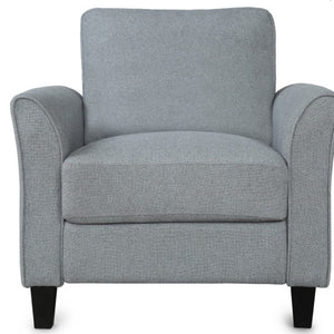 HomeRoots 31" Compact Contemporary Sofa in Gray Fabric with Black Legs - Perfect for Small Spaces & Comfort 601962