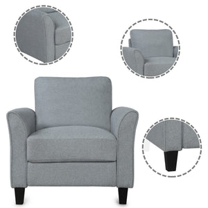 HomeRoots 31" Compact Contemporary Sofa in Gray Fabric with Black Legs - Perfect for Small Spaces & Comfort 601962