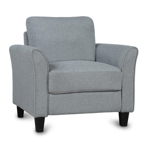 HomeRoots 31" Compact Contemporary Sofa in Gray Fabric with Black Legs - Perfect for Small Spaces & Comfort 601962