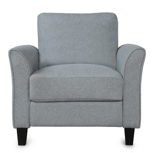 HomeRoots 31" Compact Contemporary Sofa in Gray Fabric with Black Legs - Perfect for Small Spaces & Comfort 601962