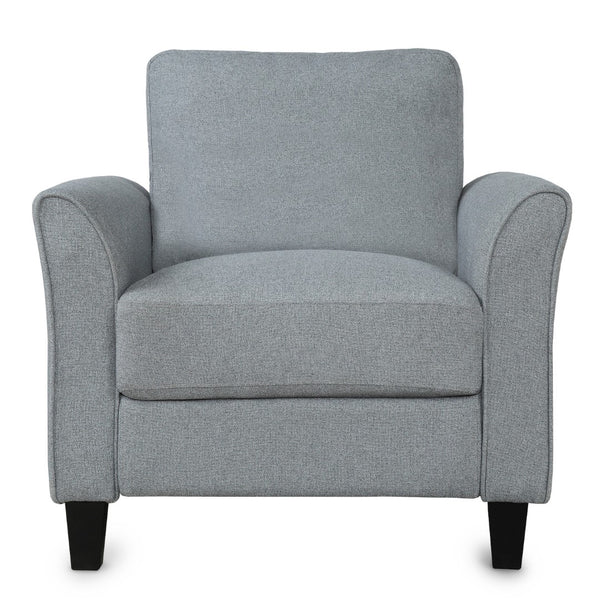HomeRoots 31" Compact Contemporary Sofa in Gray Fabric with Black Legs - Perfect for Small Spaces & Comfort 601962