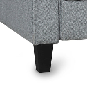 HomeRoots 31" Compact Contemporary Sofa in Gray Fabric with Black Legs - Perfect for Small Spaces & Comfort 601962
