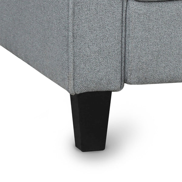 HomeRoots 31" Compact Contemporary Sofa in Gray Fabric with Black Legs - Perfect for Small Spaces & Comfort 601962