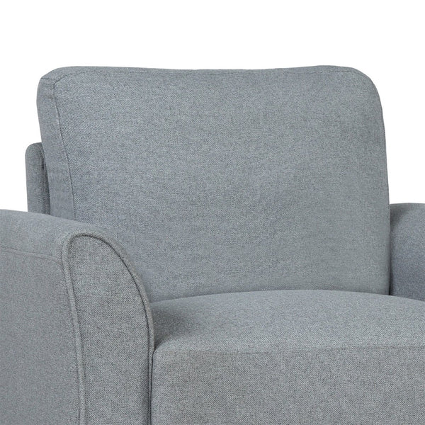 HomeRoots 31" Compact Contemporary Sofa in Gray Fabric with Black Legs - Perfect for Small Spaces & Comfort 601962