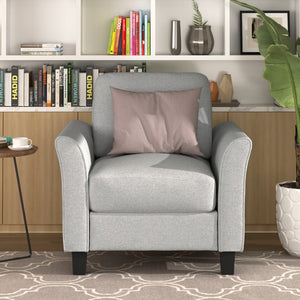 HomeRoots 31" Modern Compact Sofa in Light Gray with Black Legs - Stain-Resistant, Stylish Comfort for Any Space 601963